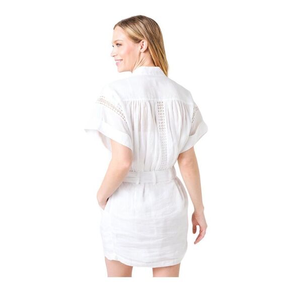 Frame White Twisted Pleat Mini DressWomen Size Medium - Picture 3 of 15